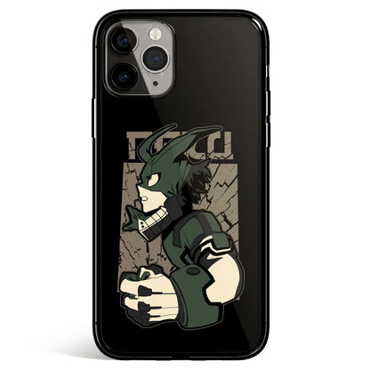 My Hero Academia Deku Costume Tempered Glass Soft Silicone iPhone Case-Phone Case-Monkey Ninja-iPhone 17-Glass Case-Monkey Ninja