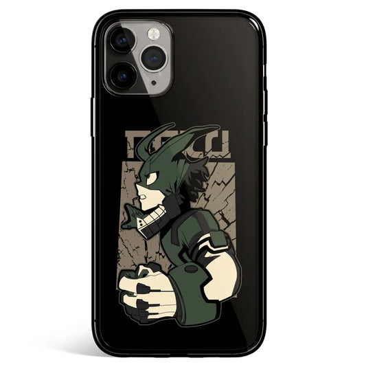 My Hero Academia Deku Costume Tempered Glass Soft Silicone iPhone Case-Phone Case-Monkey Ninja-iPhone 17-Glass Case-Monkey Ninja