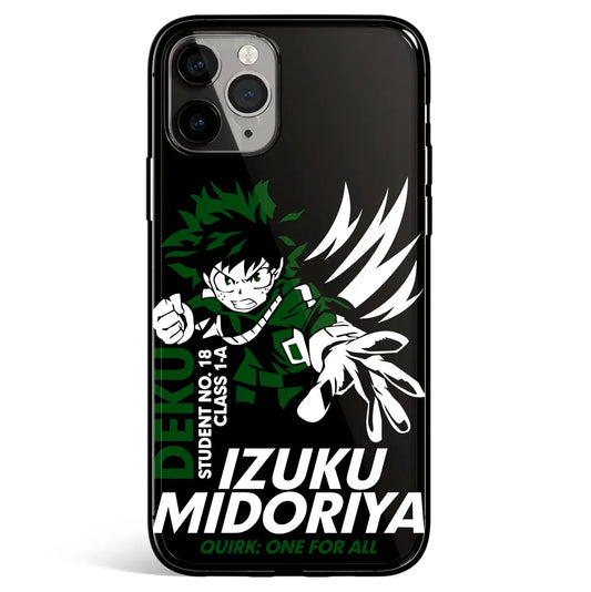 My Hero Academia Deku Izuku Tempered Glass Soft Silicone iPhone Case-Phone Case-Monkey Ninja-iPhone 17-Glass Case-Monkey Ninja