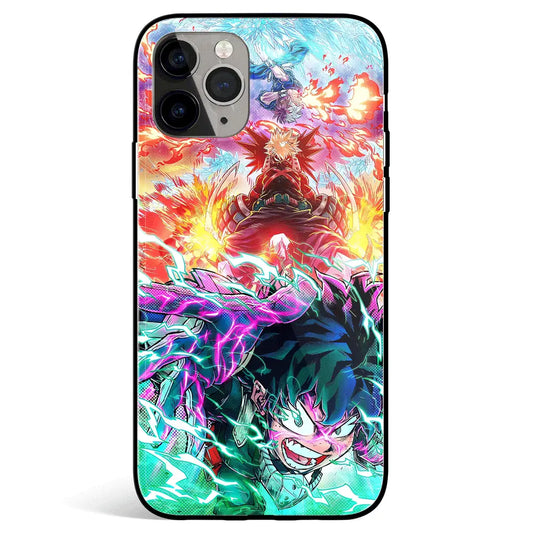 My Hero Academia Deku Izuku Tempered Glass Soft Silicone iPhone Case-Phone Case-Monkey Ninja-iPhone 17-Glass Case-Monkey Ninja