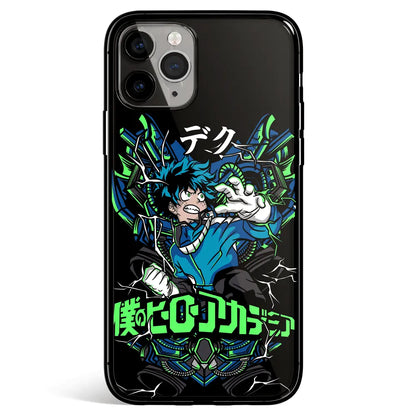 My Hero Academia Deku Izuku Tempered Glass Soft Silicone iPhone Case-Phone Case-Monkey Ninja-iPhone 17-Glass Case-Monkey Ninja