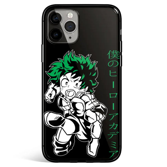 My Hero Academia Deku Izuku Tempered Glass Soft Silicone iPhone Case-Phone Case-Monkey Ninja-iPhone 17-Glass Case-Monkey Ninja