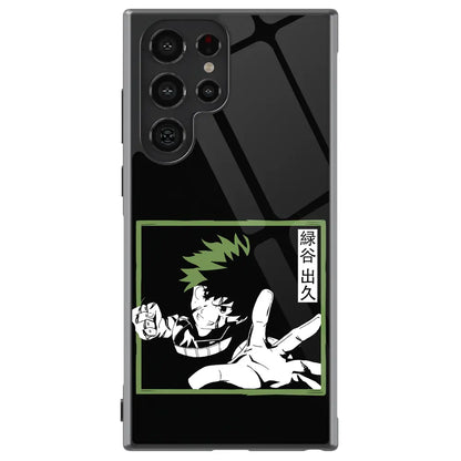 My Hero Academia Deku Izuku Tempered Glass Tough Soft Silicone Samsung Case-Phone Case-Monkey Ninja-Galaxy S25-Glass Case-Monkey Ninja