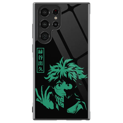My Hero Academia Deku Izuku Tempered Glass Tough Soft Silicone Samsung Case-Phone Case-Monkey Ninja-Galaxy S25-Glass Case-Monkey Ninja