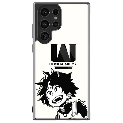 My Hero Academia Deku Izuku Tempered Glass Tough Soft Silicone Samsung Case-Phone Case-Monkey Ninja-Galaxy S25-Glass Case-Monkey Ninja