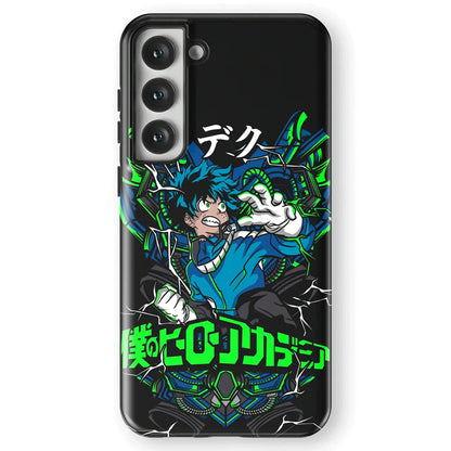 My Hero Academia Deku Izuku Tempered Glass Tough Soft Silicone Samsung Case-Phone Case-Monkey Ninja-Galaxy S25-Tough Case-Monkey Ninja