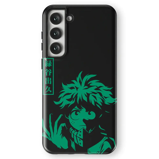My Hero Academia Deku Izuku Tempered Glass Tough Soft Silicone Samsung Case-Phone Case-Monkey Ninja-Galaxy S25-Tough Case-Monkey Ninja
