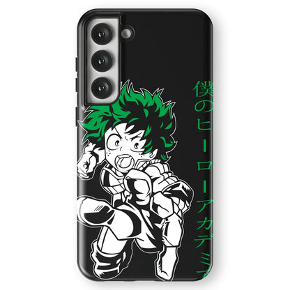 My Hero Academia Deku Izuku Tempered Glass Tough Soft Silicone Samsung Case-Phone Case-Monkey Ninja-Galaxy S25-Tough Case-Monkey Ninja