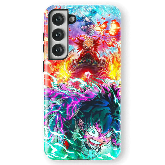 My Hero Academia Deku Izuku Tempered Glass Tough Soft Silicone Samsung Case-Phone Case-Monkey Ninja-Galaxy S25-Tough Case-Monkey Ninja