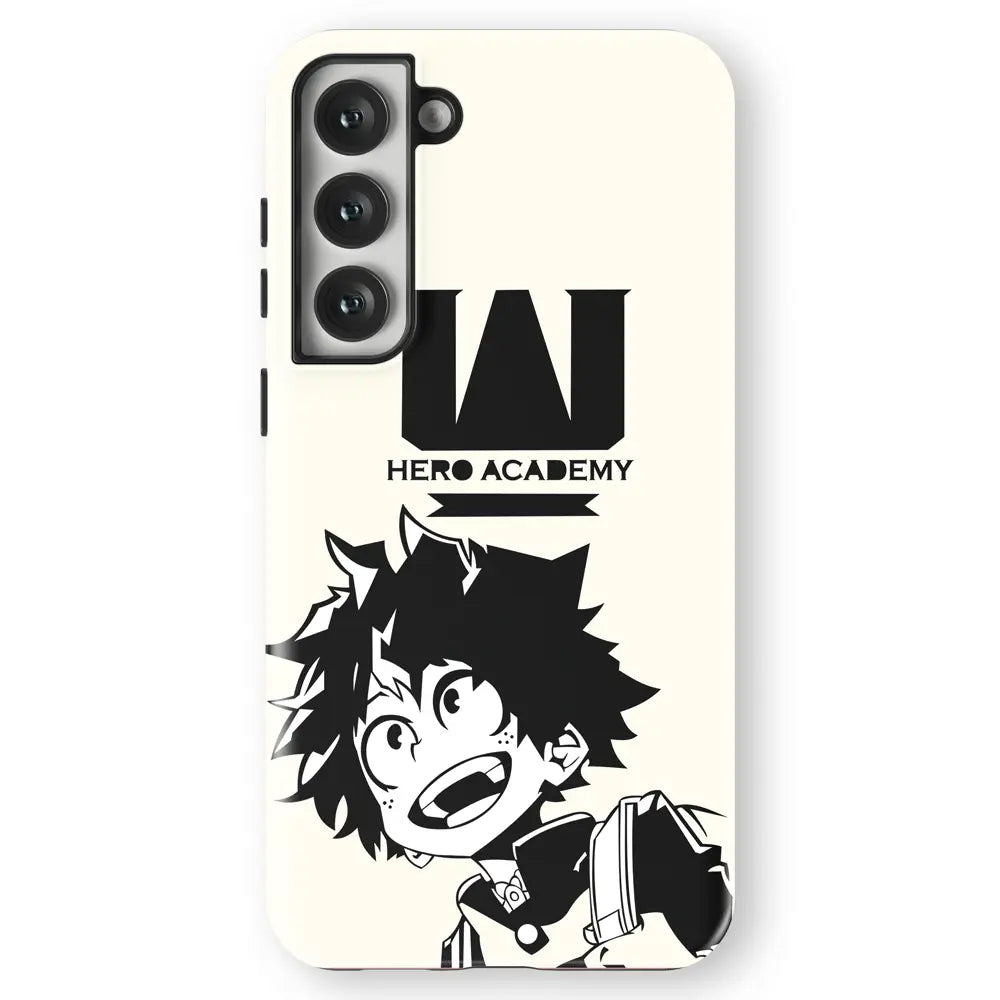 My Hero Academia Deku Izuku Tempered Glass Tough Soft Silicone Samsung Case-Phone Case-Monkey Ninja-Galaxy S25-Tough Case-Monkey Ninja