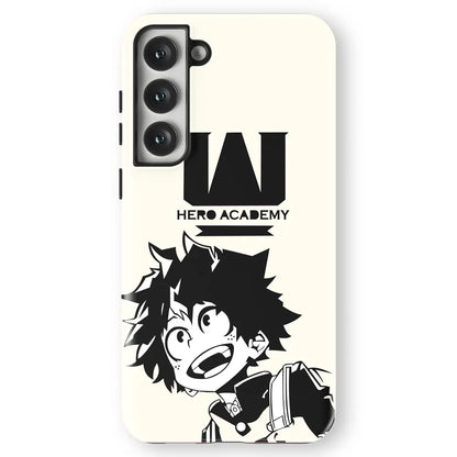 My Hero Academia Deku Izuku Tempered Glass Tough Soft Silicone Samsung Case-Phone Case-Monkey Ninja-Galaxy S25-Tough Case-Monkey Ninja