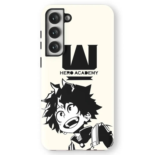 My Hero Academia Deku Izuku Tempered Glass Tough Soft Silicone Samsung Case-Phone Case-Monkey Ninja-Galaxy S25-Tough Case-Monkey Ninja