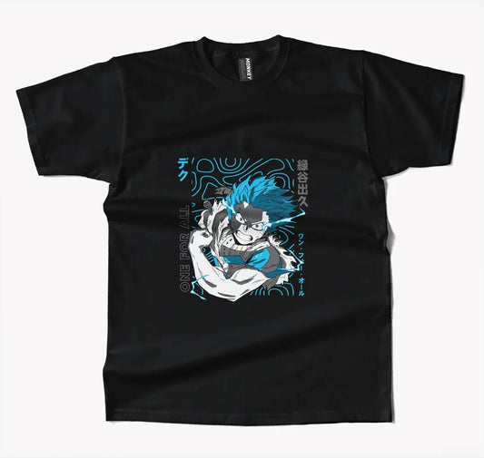 My Hero Academia Deku One For All Anime T Shirt-T-Shirt-Monkeyninja-S-Black-Monkey Ninja