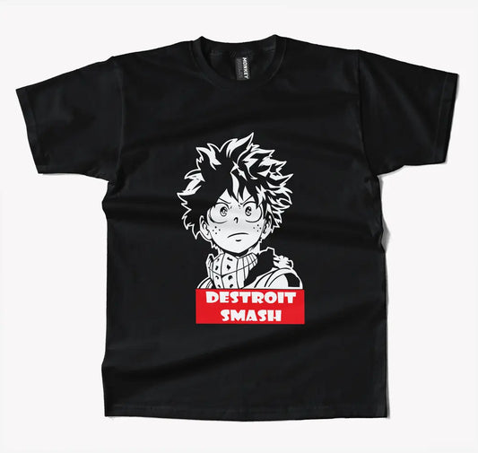 My Hero Academia Destroit Smash Anime T Shirt-T-Shirt-Monkeyninja-S-Black-Monkey Ninja