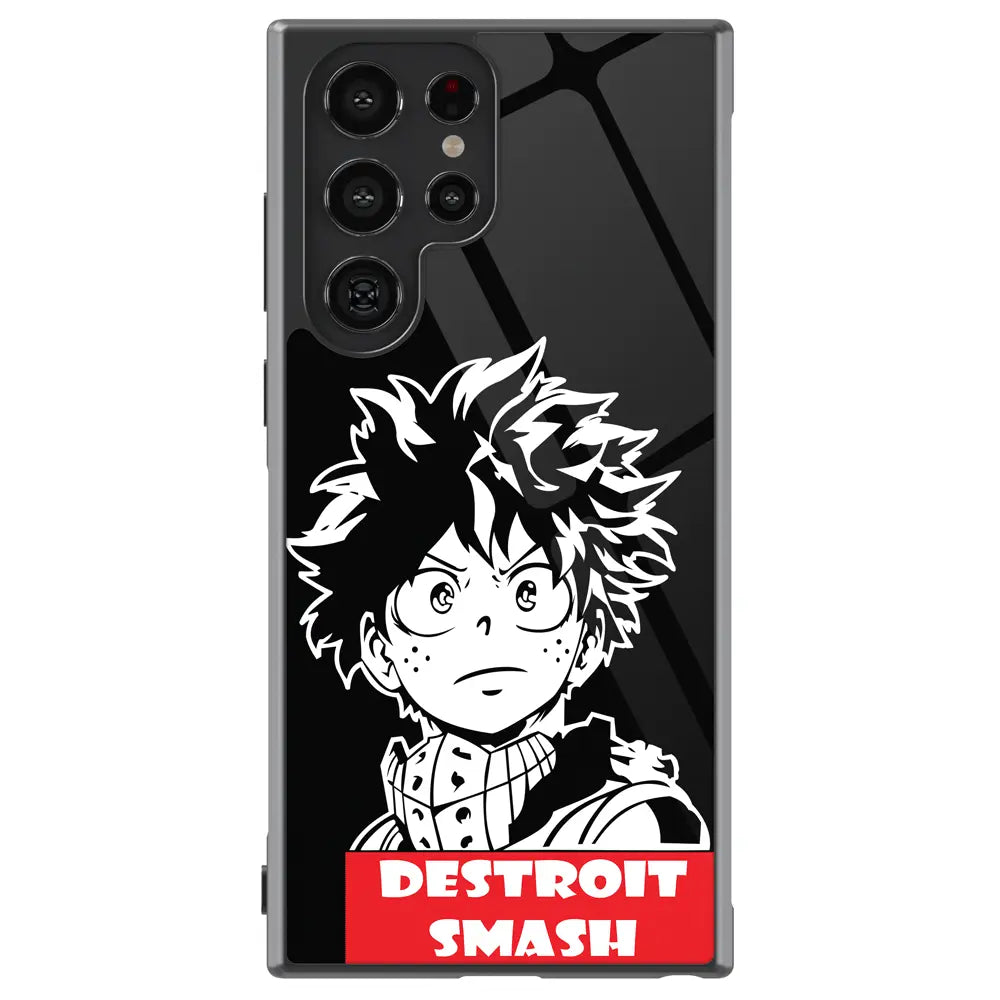 My Hero Academia Detroit Smash Tempered Glass Tough Soft Silicone Samsung Case-Phone Case-Monkey Ninja-Galaxy S25-Glass Case-Monkey Ninja
