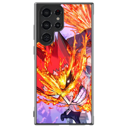 My Hero Academia Enji Todoroki Endeavor Tempered Glass Tough Soft Silicone Samsung Case-Phone Case-Monkey Ninja-Galaxy S25-Glass Case-Monkey Ninja