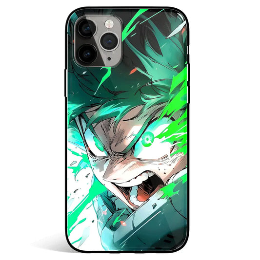 My Hero Academia Izuku Tempered Glass Soft Silicone iPhone Case-Phone Case-Monkey Ninja-iPhone 17-Glass Case-Monkey Ninja