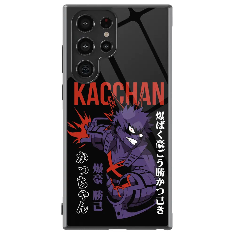 My Hero Academia Kacchan Tempered Glass Tough Soft Silicone Samsung Case-Phone Case-Monkey Ninja-Galaxy S25-Glass Case-Monkey Ninja