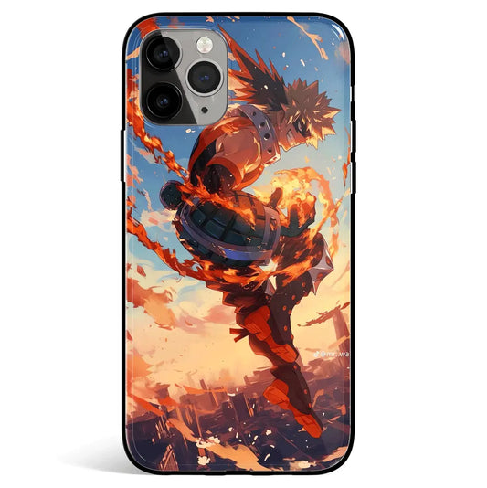 My Hero Academia Katsugo Bakugou Tempered Glass Soft Silicone iPhone Case-Phone Case-Monkey Ninja-iPhone 17-Glass Case-Monkey Ninja