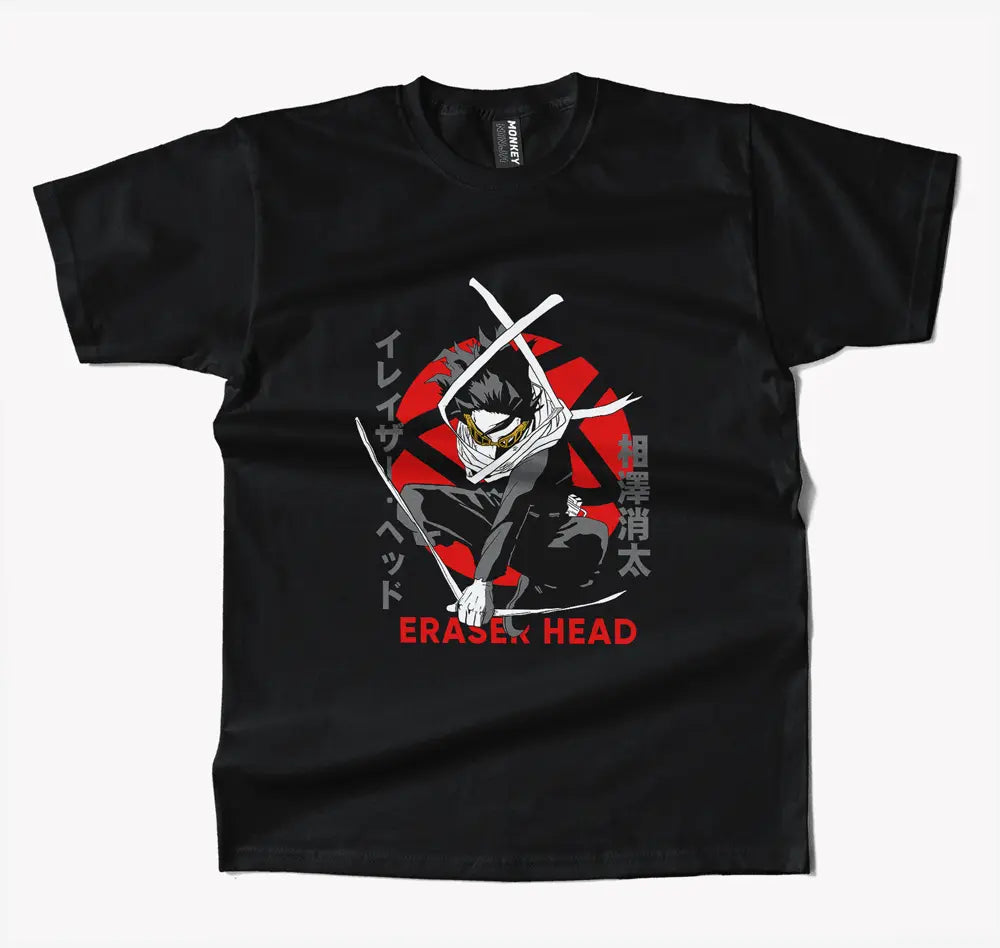My Hero Academia Shota Aizawa Eraser Head Anime T Shirt-T-Shirt-Monkeyninja-S-Black-Monkey Ninja