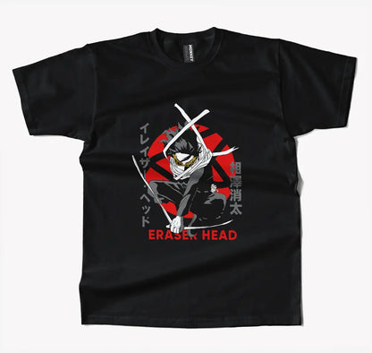 My Hero Academia Shota Aizawa Eraser Head Anime T Shirt-T-Shirt-Monkeyninja-S-Black-Monkey Ninja