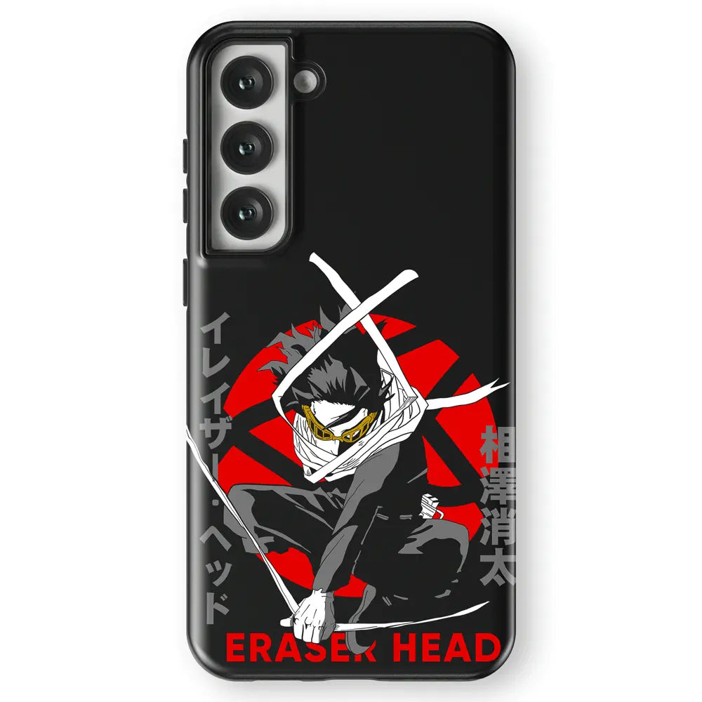 My Hero Academia Shota Aizawa Eraser Head Tempered Glass Tough Soft Silicone Samsung Case-Phone Case-Monkey Ninja-Galaxy S25-Tough Case-Monkey Ninja