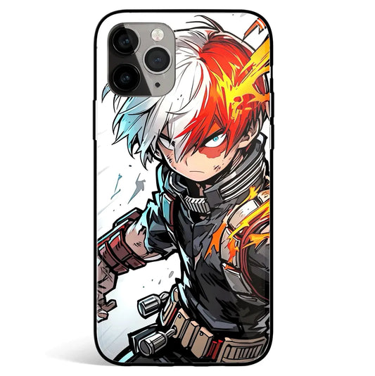 My Hero Academia Shoto Fanart Tempered Glass Soft Silicone iPhone Case-Phone Case-Monkey Ninja-iPhone 17-Glass Case-Monkey Ninja