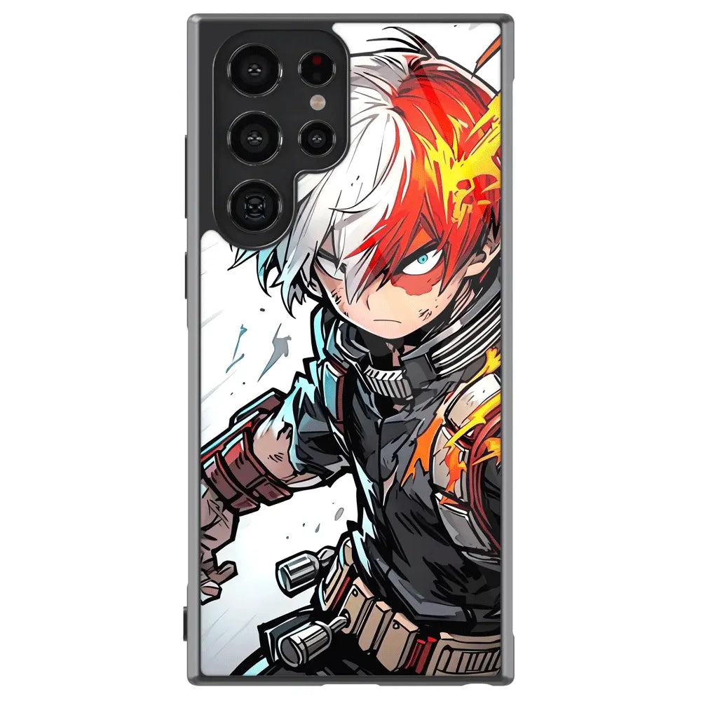 My Hero Academia Shoto Fanart Tempered Glass Tough Soft Silicone Samsung Case-Phone Case-Monkey Ninja-Galaxy S25-Glass Case-Monkey Ninja