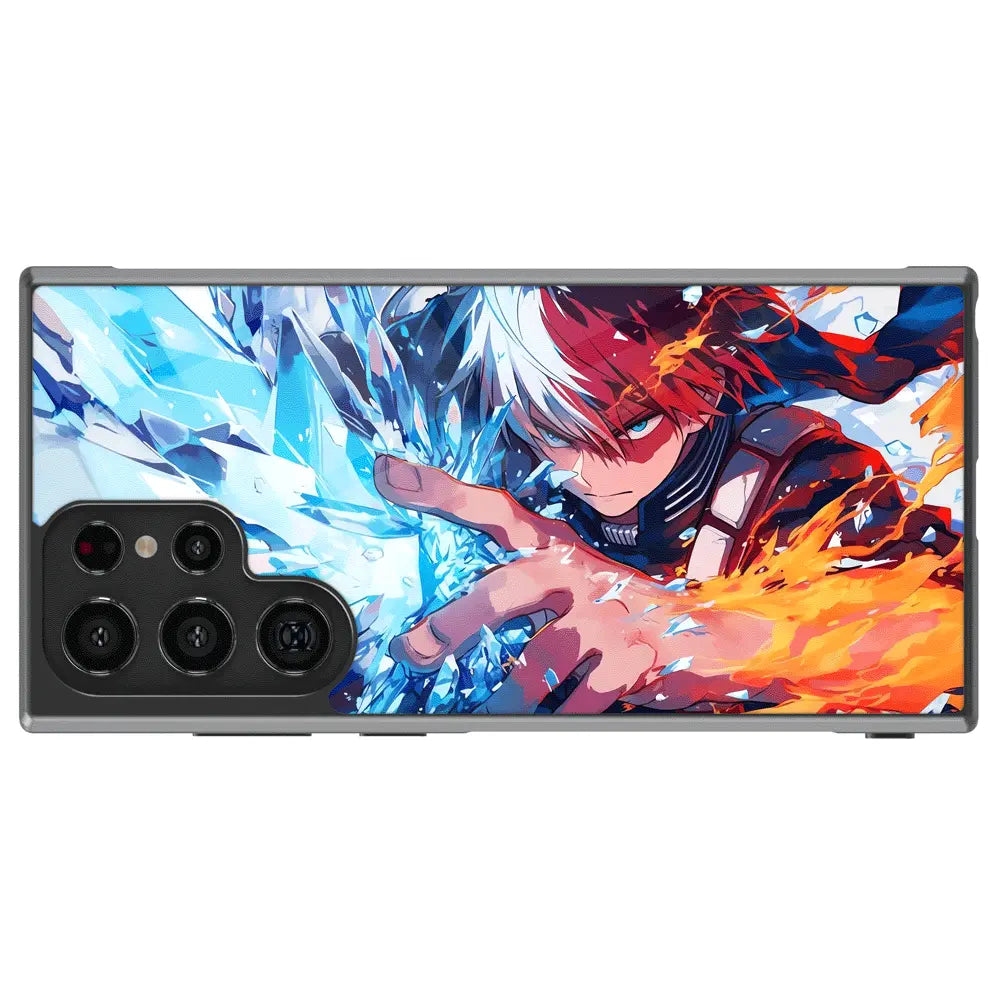 My Hero Academia Shoto Tempered Glass Tough Soft Silicone Samsung Case-Phone Case-Monkey Ninja-Galaxy S25-Glass Case-Monkey Ninja