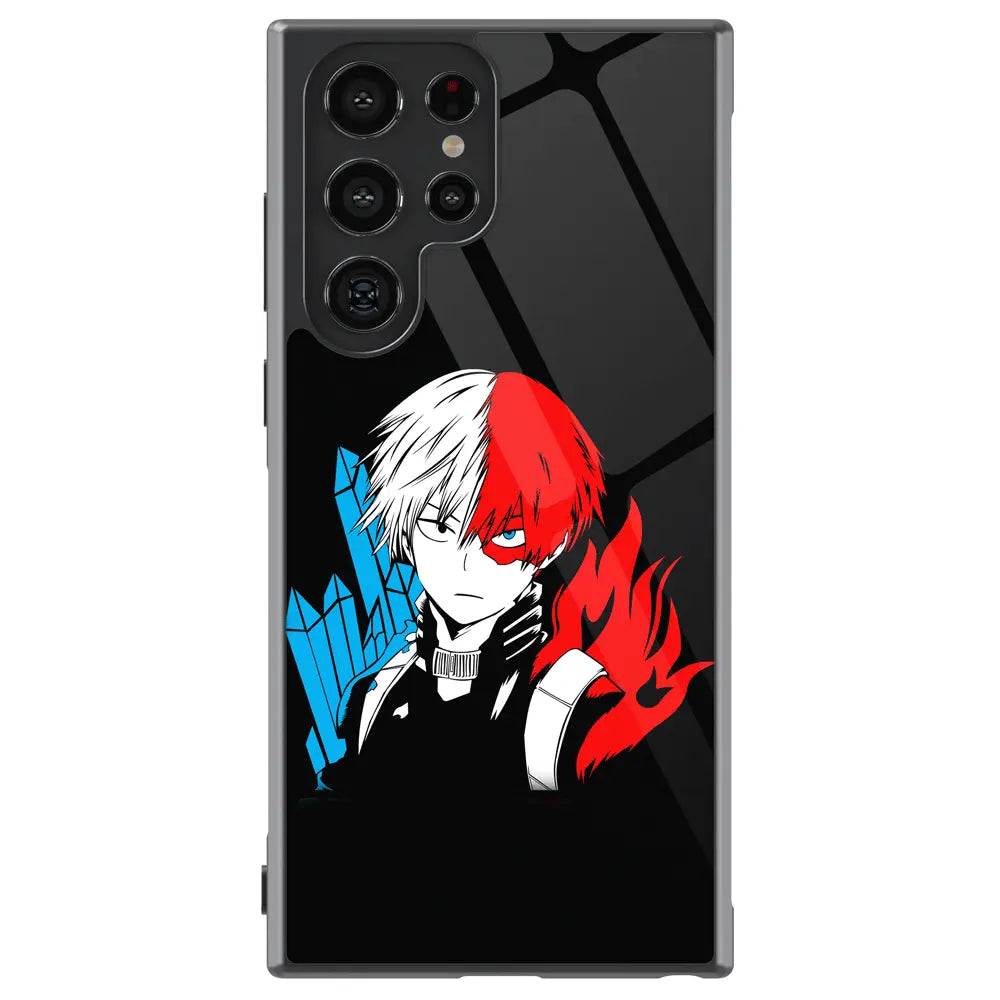 My Hero Academia Shoto Tempered Glass Tough Soft Silicone Samsung Case-Phone Case-Monkey Ninja-Galaxy S25-Glass Case-Monkey Ninja