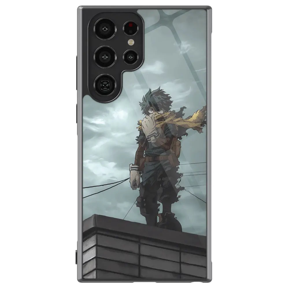 My Hero Academia True Hero Tempered Glass Tough Soft Silicone Samsung Case-Phone Case-Monkey Ninja-Galaxy S25-Glass Case-Monkey Ninja