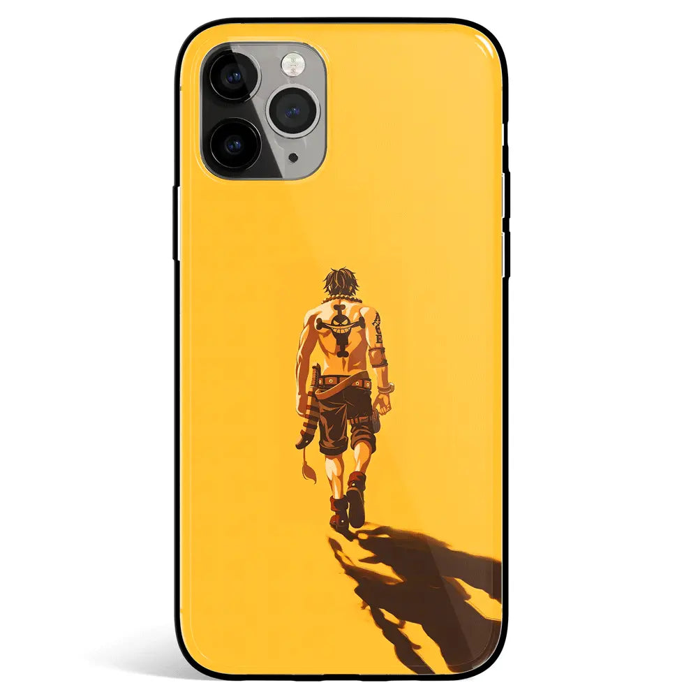 One Piece Ace Tempered Glass Soft Silicone iPhone Case-Phone Case-Monkey Ninja-iPhone 17-Glass Case-Monkey Ninja