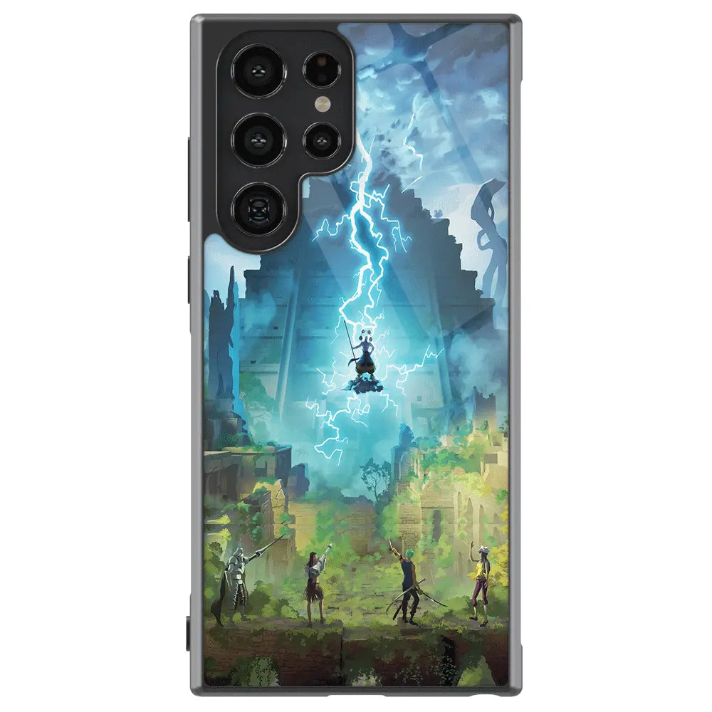 One Piece Anime Tempered Glass Tough Samsung Phone Case-Phone Case-Monkey Ninja-Galaxy S25-Glass Case-Monkey Ninja