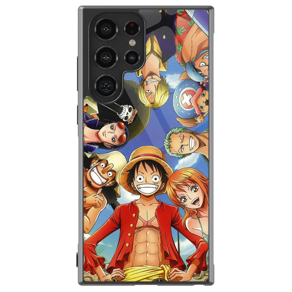 One Piece Looking at you Tempered Glass Tough Soft Silicone Samsung Case-Phone Case-Monkey Ninja-Galaxy S25-Glass Case-Monkey Ninja