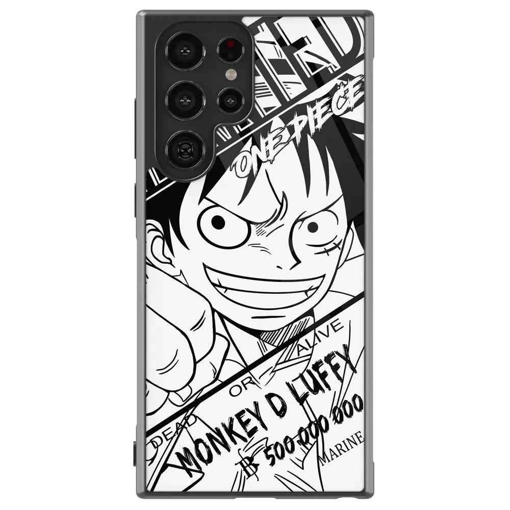 One Piece Luffy Characters Samsung Phone Case-Phone Case-Monkey Ninja-Galaxy S25-Luffy-Glass Case-Monkey Ninja