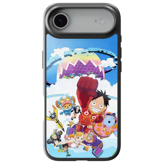 One Piece Luffy Flying Crew Tempered Glass Soft Silicone iPhone Case-Phone Case-Monkey Ninja-iPhone 17-Glass Case-Monkey Ninja