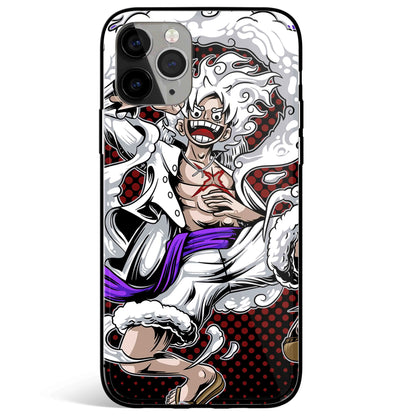 One Piece Luffy Gear 4 White Tempered Glass Soft Silicone iPhone Case-Phone Case-Monkey Ninja-iPhone 17-Glass Case-Monkey Ninja