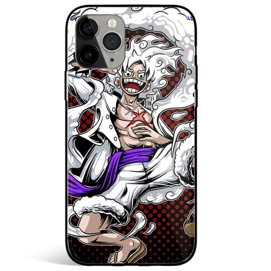 One Piece Luffy Gear 4 White Tempered Glass Soft Silicone iPhone Case-Phone Case-Monkey Ninja-iPhone 17-Glass Case-Monkey Ninja