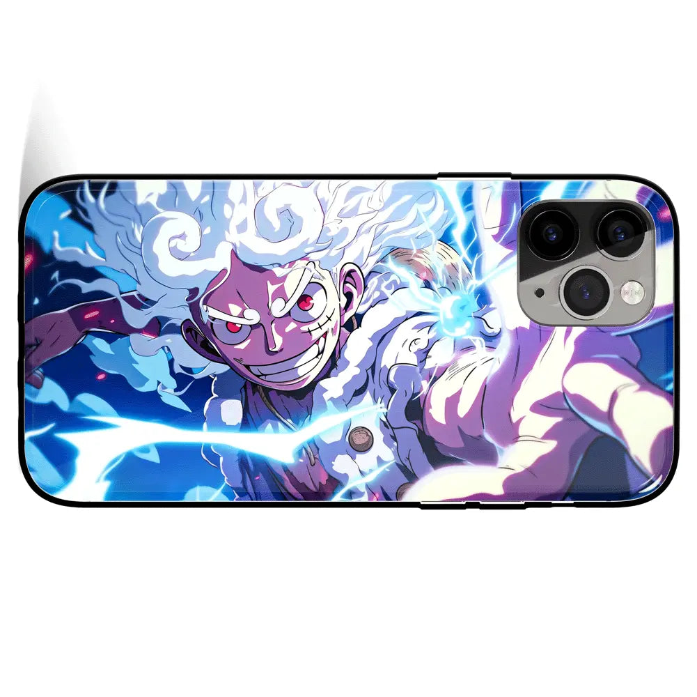 One Piece Luffy Gear Fourth Tempered Glass Soft Silicone iPhone Case-Phone Case-Monkey Ninja-iPhone 17-Glass Case-Monkey Ninja