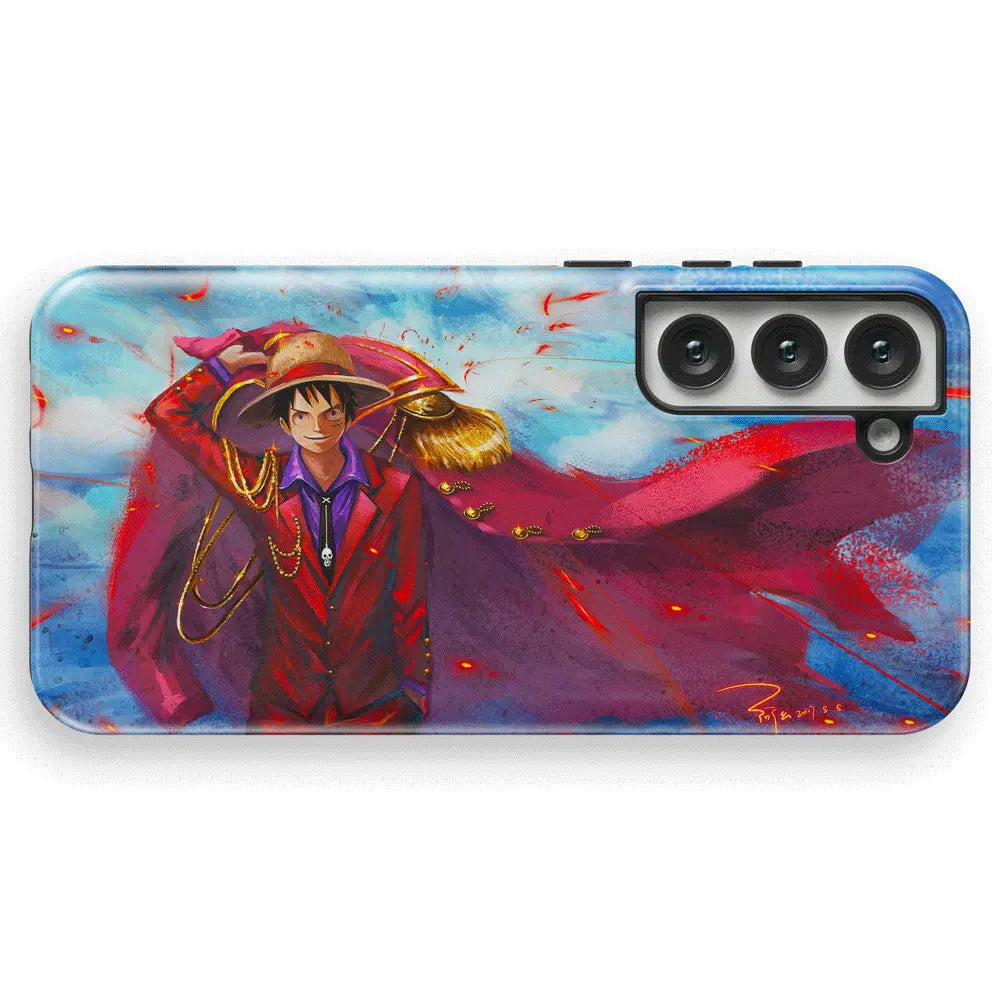 One Piece Luffy King Pirate Tempered Glass Tough Samsung Phone Case-Phone Case-Monkey Ninja-Galaxy S25-Tough Case-Monkey Ninja