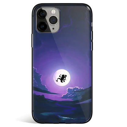 One Piece Luffy Moon Tempered Glass Soft Silicone iPhone Case-Phone Case-Monkey Ninja-iPhone 17-Glass Case-Monkey Ninja