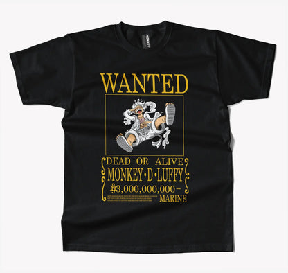 One Piece Luffy Reward Poster 3 billion Anime T Shirt-T-Shirt-Monkeyninja-S-Black-Monkey Ninja