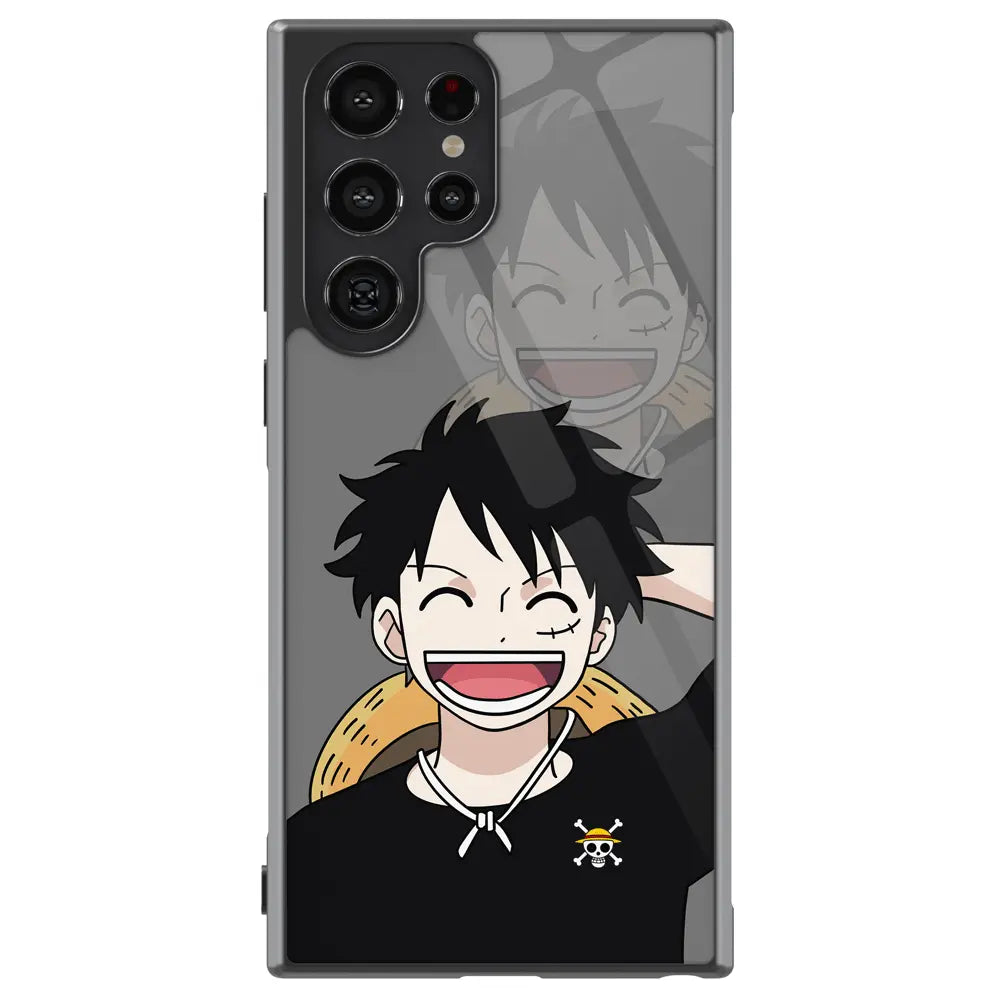 One Piece Luffy Tempered Glass Tough Samsung Phone Case-Phone Case-Monkey Ninja-Galaxy S25-Glass Case-Monkey Ninja