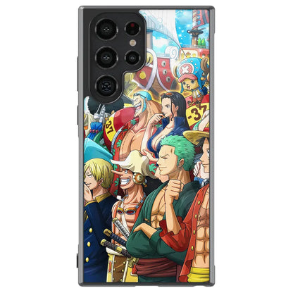 One Piece Mugiwara Samsung Tempered Glass Tough Phone Case-Phone Case-Monkey Ninja-Galaxy S25-Glass Case-Monkey Ninja