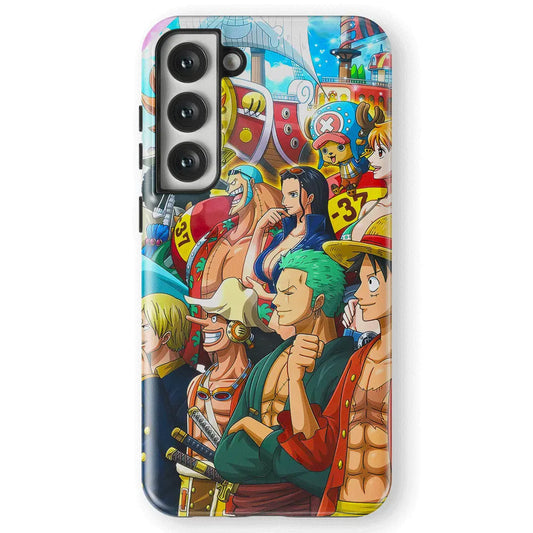 One Piece Mugiwara Samsung Tempered Glass Tough Phone Case-Phone Case-Monkey Ninja-Galaxy S25-Tough Case-Monkey Ninja