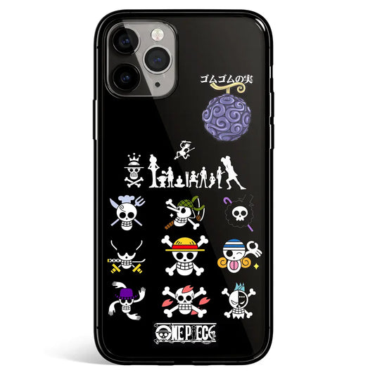 One Piece Pirate Clans Tempered Glass Soft Silicone iPhone Case-Phone Case-Monkey Ninja-iPhone 17-Glass Case-Monkey Ninja