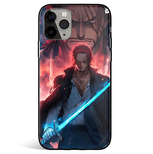One Piece Red Hair Shanks Tempered Glass Soft Silicone iPhone Case-Phone Case-Monkey Ninja-iPhone 17-Glass Case-Monkey Ninja