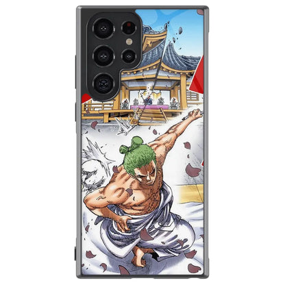 One Piece Roronoa Zoro Swordsman Tempered Glass Tough Samsung Case-Phone Case-Monkey Ninja-Galaxy S25-Glass Case-Monkey Ninja