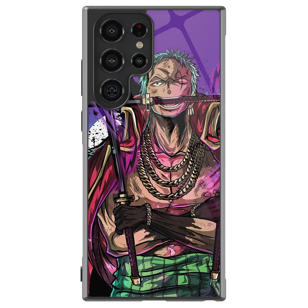 One Piece Roronoa Zoro Three Swords Samsung Phone Case-Phone Case-Monkey Ninja-Galaxy S25-Glass Case-Monkey Ninja