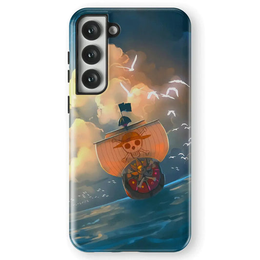 One Piece Thousand Sunny Pirate Ship Samsung Tempered Glass Tough Phone Case-Phone Case-Monkey Ninja-Galaxy S25-Tough Case-Monkey Ninja